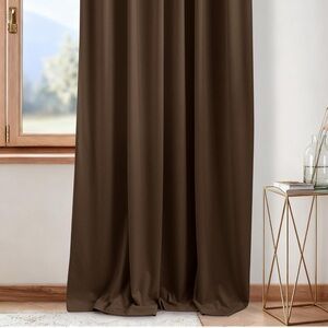 Brown Velvet Room Darkening Curtains 52 x 90 Thermal Insulated Drapes